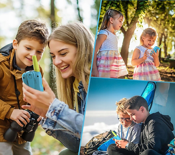 WALKIE-TALKIE DLA DZIECI ŁOKI TOKI DUŻY ZASIĘG 2X KRÓTKOFALÓWKA WYŚWIETLACZ