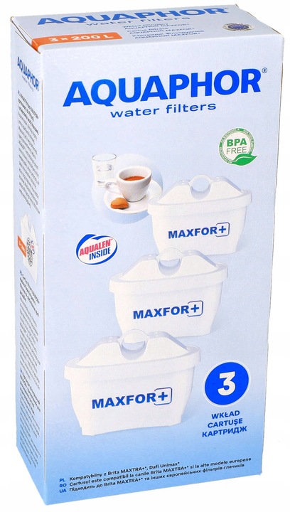 Wkład filtrujący filtry do wody Aquaphor Maxfor+ plus 3 sztuki