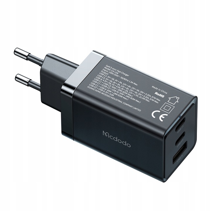 MCDODO GaN 5 PRO SZYBKA ŁADOWARKA USB-C USB-A 65W