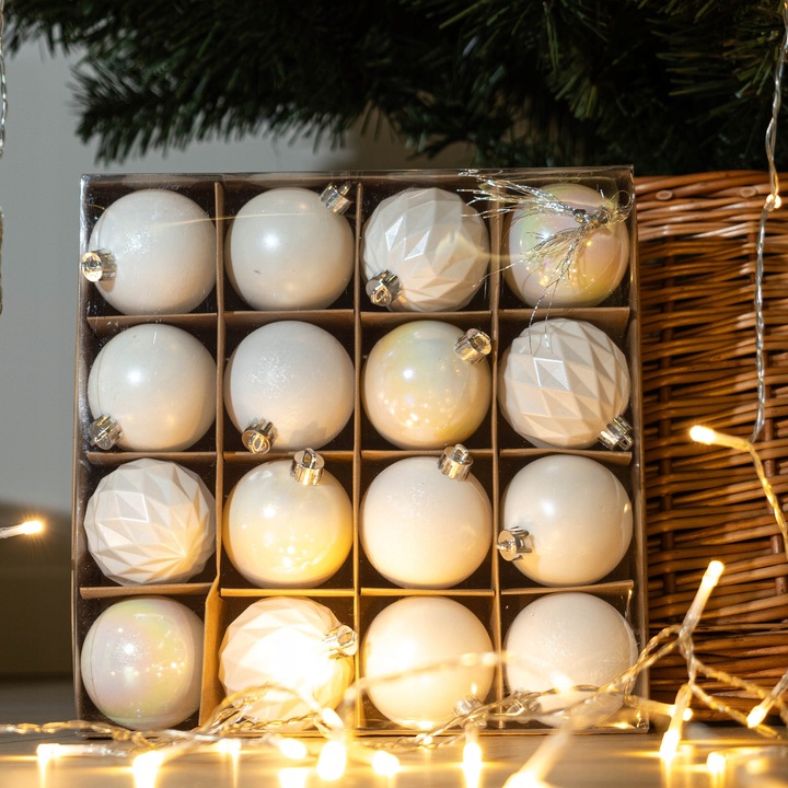 BOMBKI CHOINKOWE NIETŁUKĄCE BOMBKA NA CHOINKĘ OZDOBY ŚWIĄTECZNE ZESTAW 16x