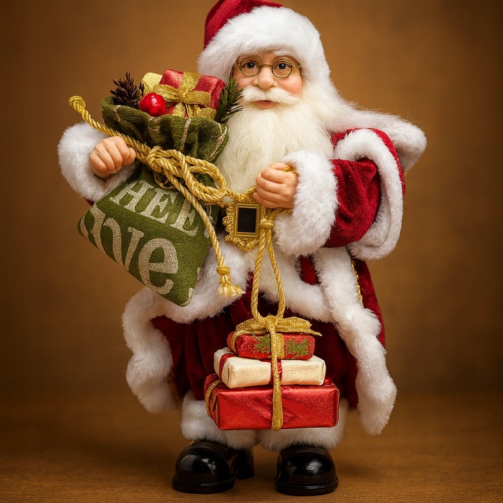 ŚPIEWAJĄCY I TAŃCZĄCY MIKOŁAJ Z PREZENTAMI DUŻY 40 CM NA BOŻE NARODZENIE