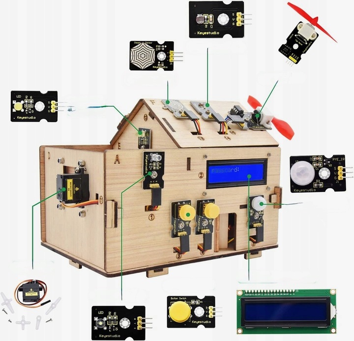 Arduino Zestaw STARTOWY konstrukcyjny, smart home DOMEK, mikrokontroler DIY