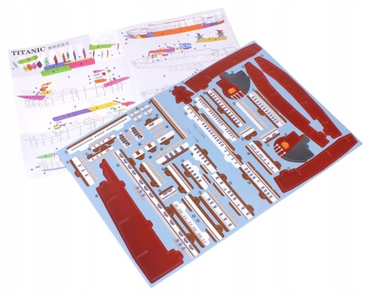 Puzzle Przestrzenne 3D Titanic Duży Okręt Statek 116 Elementów 81 cm