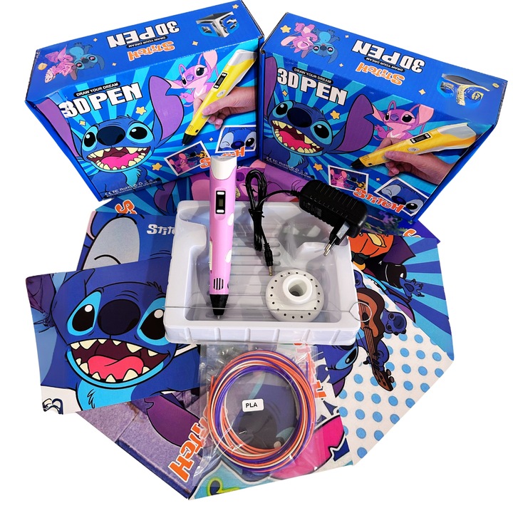 DŁUGOPIS 3D LILO I STICH ZESTAW PREZENT WKŁADY PEN DRUKARKA SZABLONY STITCH