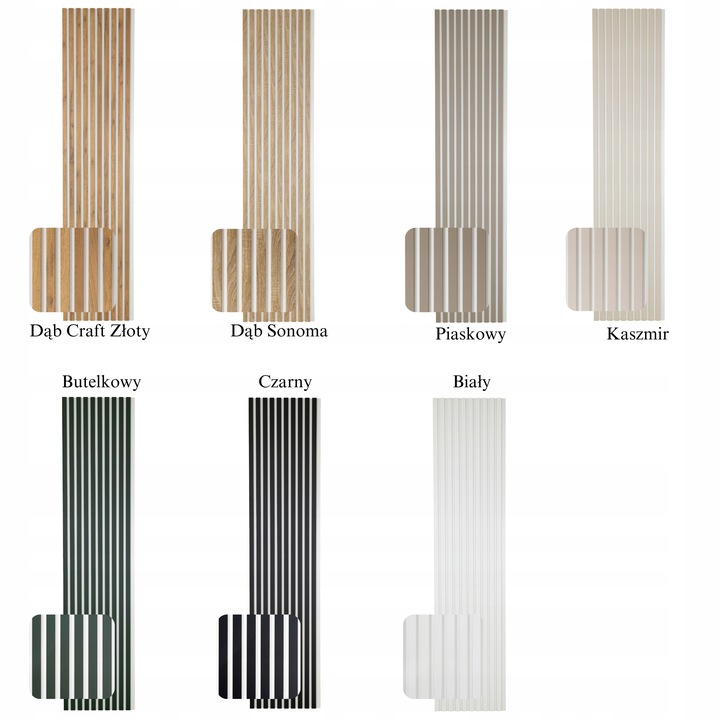 Lamele na BIAŁEJ PŁYCIE Ścienne 275x46 Listwy na Ścianę DĄB PREMIUM Kolory
