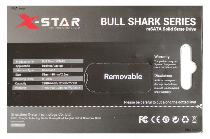 Dysk SSD X-Star Bull Shark 128GB mSATA
