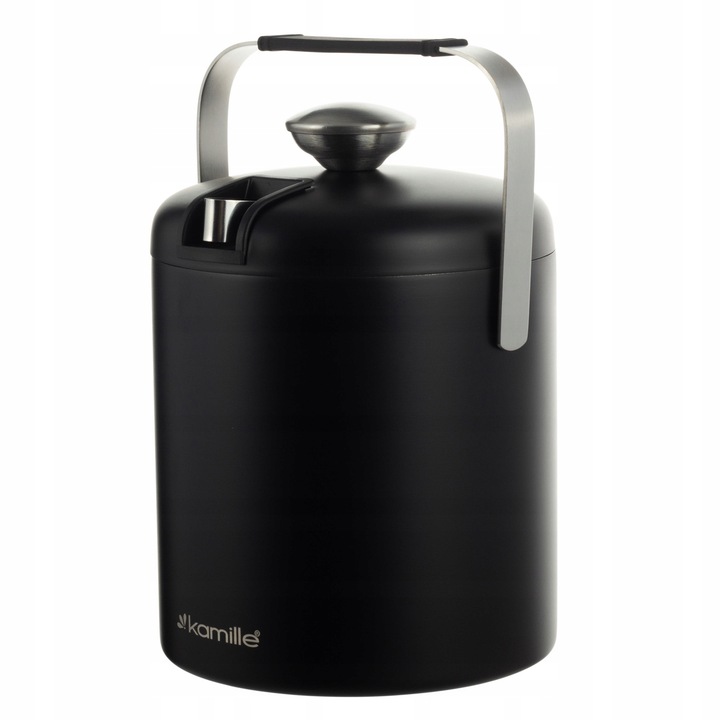 WIADERKO do LODU COOLER pojemnik TERMICZNY do chłodzenia CZARNY + szczypce