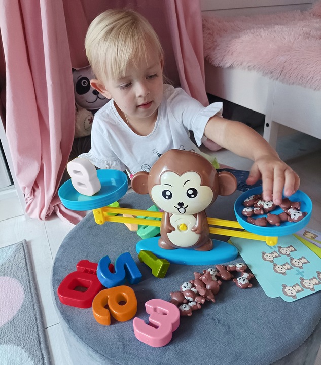 Gra Edukacyjna Małpka Waga Szalkowa Nauka Liczenia Zabawka dla Dzieci