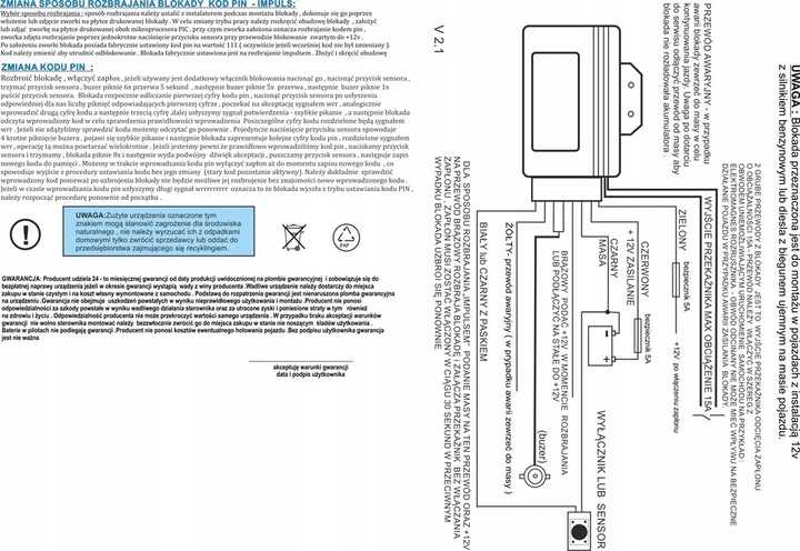 Blokada zapłonu odcięcie GL3 skuteczne POLSKIE + przycisk autoryzacji