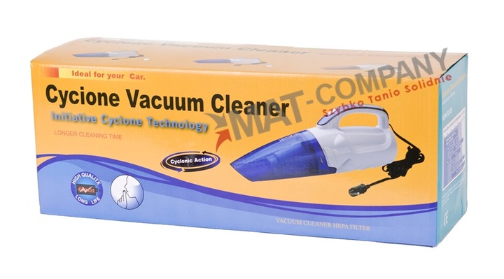 ODKURZACZ SAMOCHODOWY 12V FUNKCJA CYKLONU + HEPA