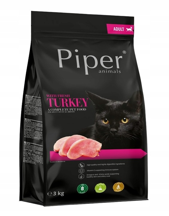 PIPER karma sucha dla kota ze świeżym indykiem 3kg BEZZBOŻOWA