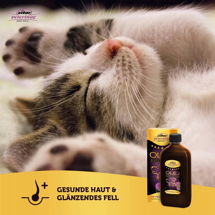 VITAR Veterinae Olej z Ostropestu 1000 ml -bogate źródło witaminy E+Omega 3