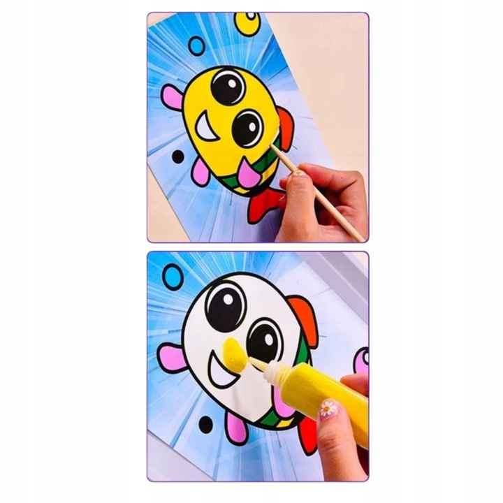 ZESTAW KREATYWNY DO MALOWANIA PIASKIEM SZABLONY DLA DZIECKA