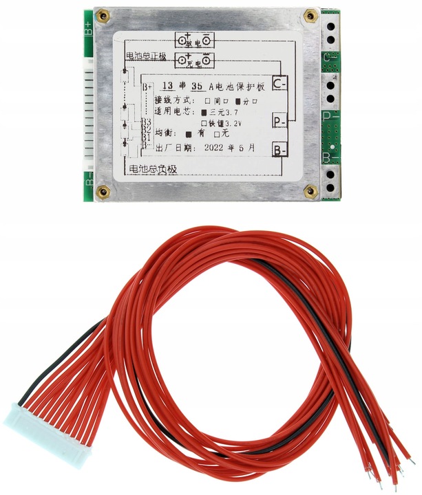 Moduł BMS 13s 48V 35A Li-ion 18650 Balanser