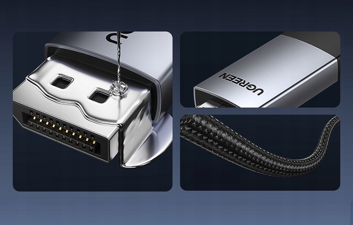 UGREEN KABEL PRZEWÓD WIDEO DISPLAYPORT DP DO HDMI FULL HD 2K UHD 4K 60HZ 2M