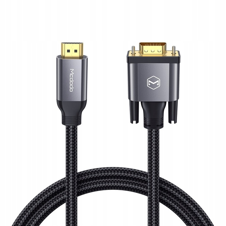 MCDODO KABEL ADAPTER KONWERTER HDMI NA VGA D-SUB DO MONITORA PROJEKTORA 2M