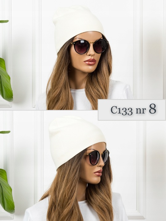 CZAPKA DAMSKA CIEPŁA wygodna Zimowa Beanie MODNA Wywijana brązowa KOLORY