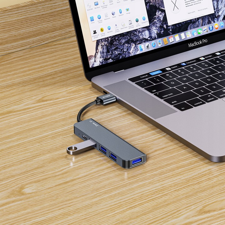 HUB ADAPTER ROZGAŁĘZIACZ ROZDZIELACZ USB-A 3.0 - USB-C TYPE-C DO KOMPUTERA