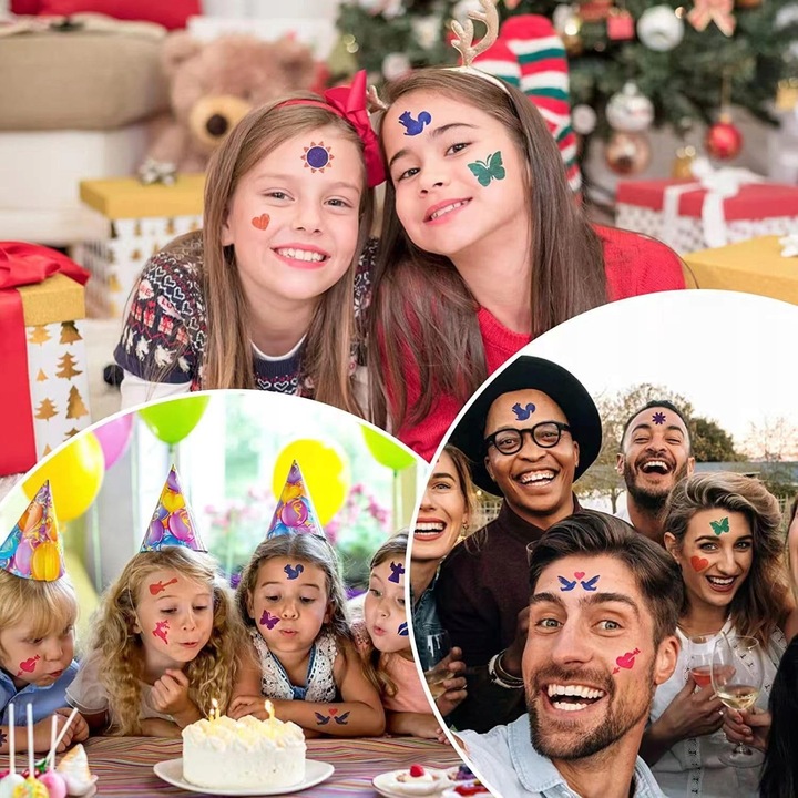 ZESTAW DO ROBIENIA TATUAŻY BROKATOWYCH SZABLONY ZMYWALNE BROKATY DLA DZIECI