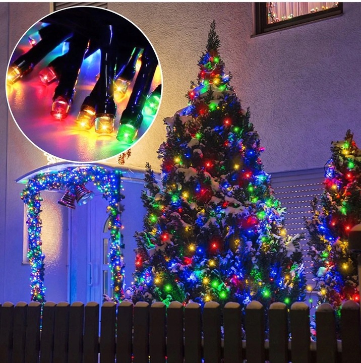 LAMPKI CHOINKOWE KOLOROWE 200 LED + FLASH