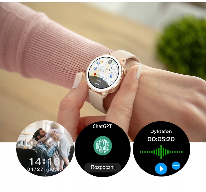 ZEGAREK DAMSKI SMARTWATCH GPS MAPY 4 GB DYKTAFON ZDJĘCIA ROZMOWY APLIKACJE