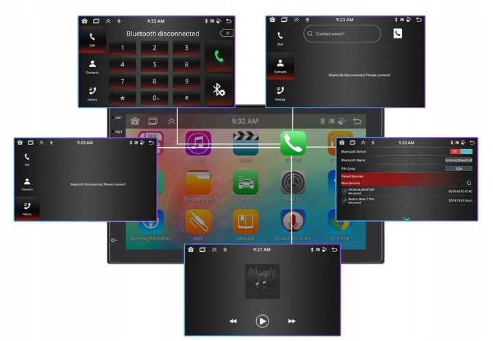 RADIO SAMOCHODOWE 2 DIN ANDROID AUTO CARPLAY 6GB/128GB ANDROID WIFI RDS DSP