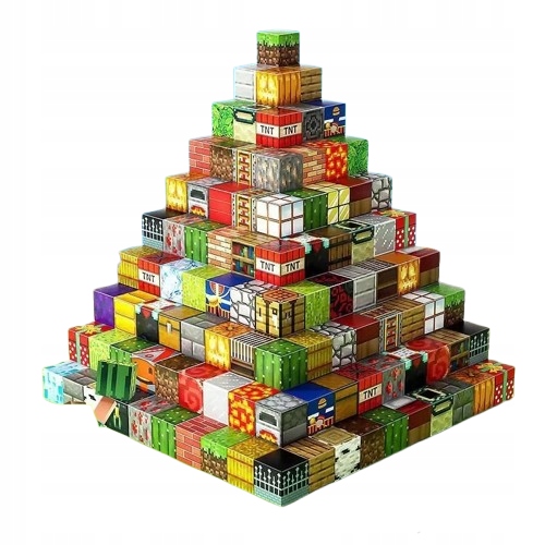 200 MAGNETYCZNYCH KLOCKÓW KONSTRUKCYJNE KLOCKI PIKSELE BLOKI + 2 LUDZIKI