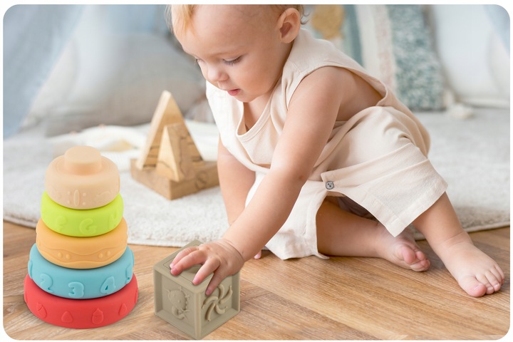 ZABAWKA DO KĄPIELI 24 ELEMENTY MONTESSORI KLOCKI SORTER DLA DZIECI RICOKIDS