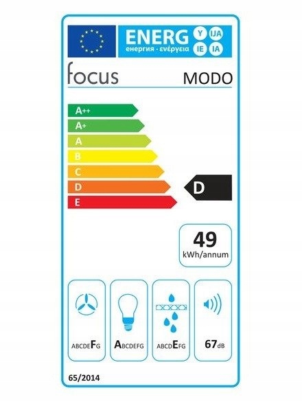 Okap podszafkowy Focus Modo 60 cm biały