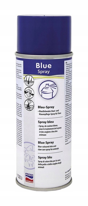 BLUE spray AC 200ml na otarcia RANY dla koni krów kóz owiec deks-pantenol