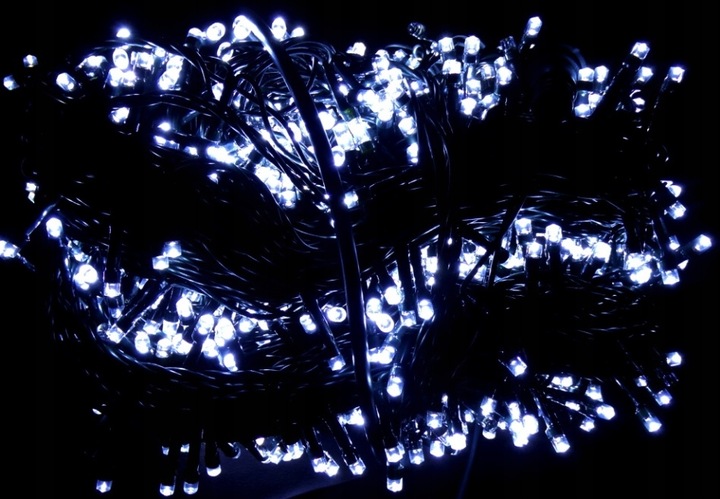 LAMPKI CHOINKOWE 1000 FLASH BIAŁE ZIMNE Z FLESZEM