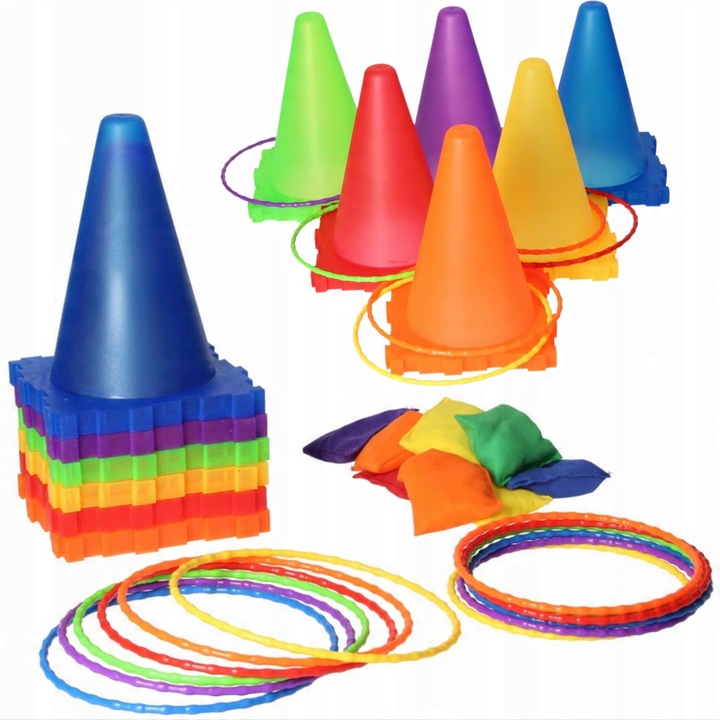 GRA ZRĘCZNOŚCIOWA RZUT DO CELU 3w1 PACHOŁKI OBRĘCZE WORECZKI 30 ELE WOOPIE