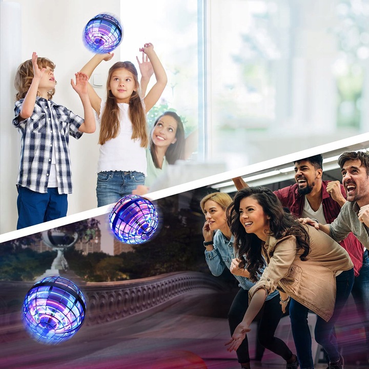 LATAJĄCA PIŁKA LATAJĄCA BOOMERANG SPINNER KULA STEROWANY RĘKĄ LED
