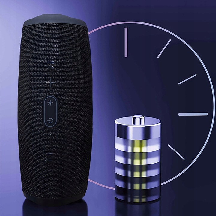 GŁOŚNIK PRZENOŚNY BLUETOOTH + LED BEZPRZEWODOWY CZARNY WODOODPORNY SOLIDNY