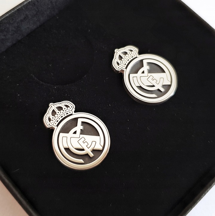 Spinki do koszuli mankietów Real Madryt srebro