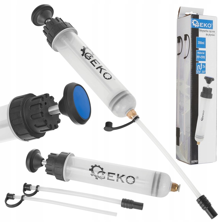 GEKO ODSYSARKA RĘCZNA DO PŁYNÓW OLEJU STRZYKAWKA WYSYSARKA RĘCZNA 200ML