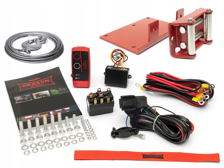 1,1T WYCIĄGARKA DRAGON 12V ELEKTRYCZNA WCIĄGARKA linowa pługa quada +pilot