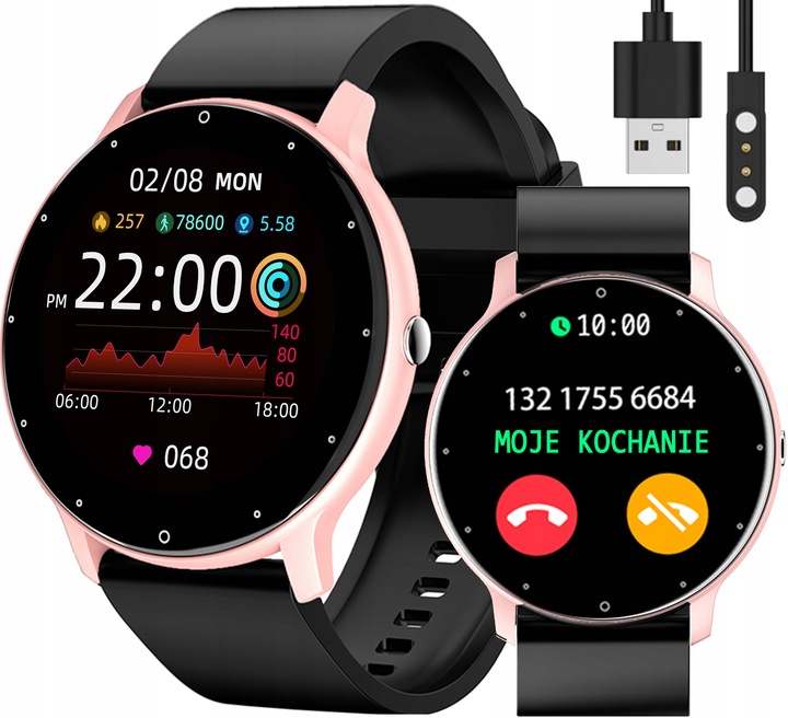 Zegarek SMARTWATCH SMS KROKI PULS POLSKIE MENU
