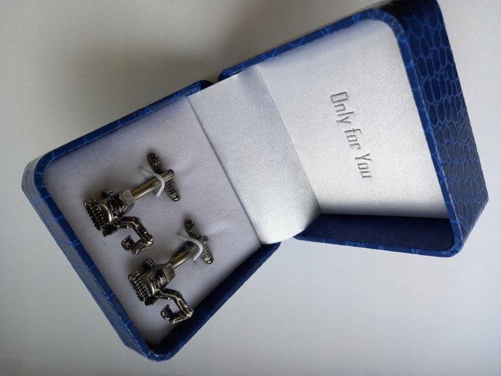 Tytanowe spinki do mankietów Koparka Buldożer