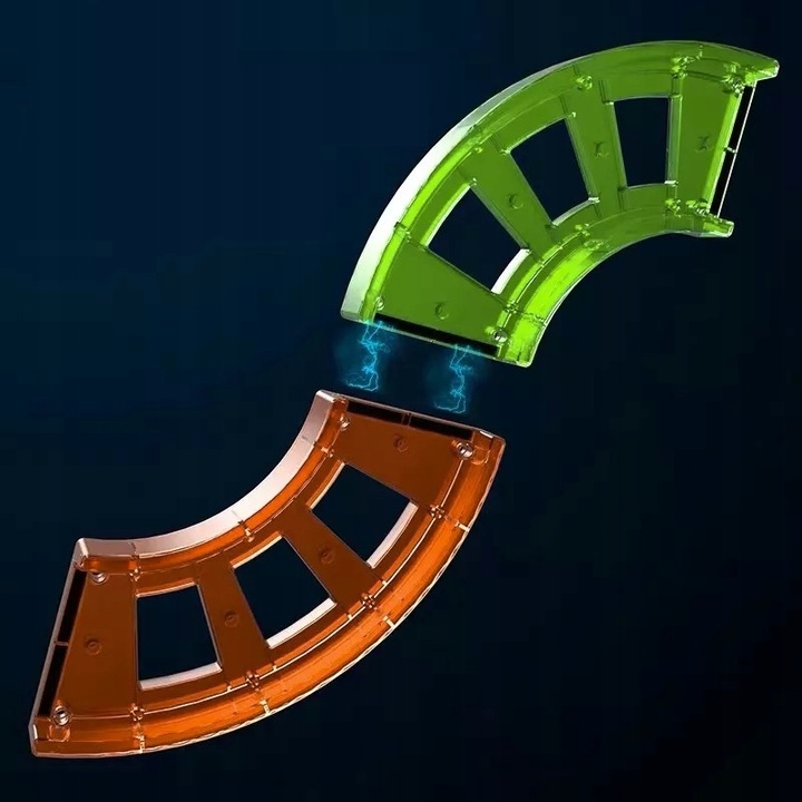 KLOCKI MAGNETYCZNE DLA DZIECI EDUKACYJNE PANELE KOLEJKA TOR + 2 AUTKA 59 EL