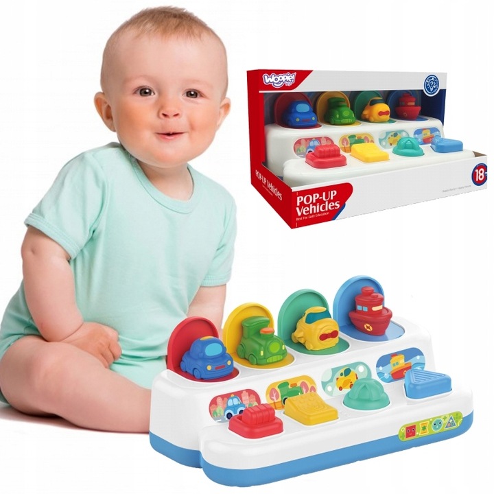 Zabawka Edukacyjna Wyskakujące Pojazdy POP-UP Interaktywne Autka Statek