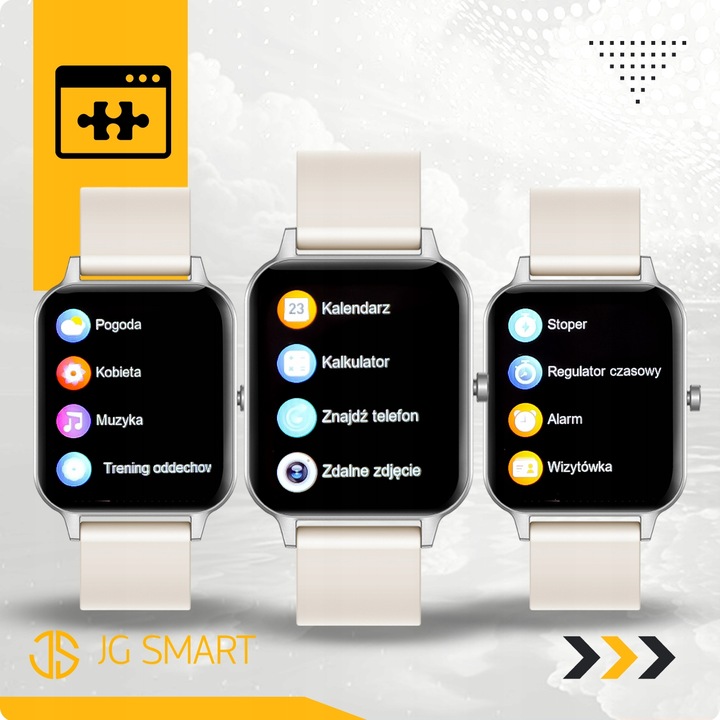 SMARTWATCH ZEGAREK DAMSKI ROZMOWY MENU PL PULS SMART WATCH SREBRNY 2 PASKI