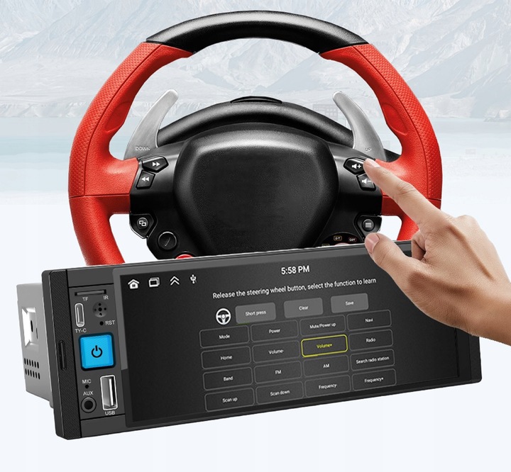 RADIO SAMOCHODOWE NAWIGACJA 1DIN ANDROID BT USB AUX KAMERA COFANIA CARPLAY