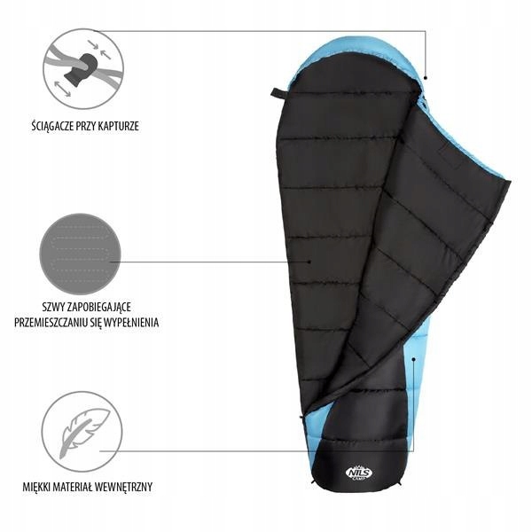 ŚPIWÓR MUMIA 220X80/50CM NILS CAMP NC2012 MUMIA