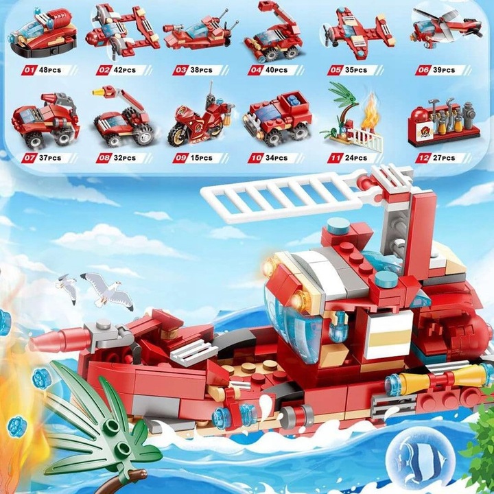 KALENDARZ ADWENTOWY DLA DZIECI KLOCKI STRAŻ POŻARNA POJAZDY PREZENT MIKOŁAJ