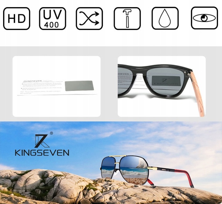Okulary przeciwsłoneczne KINGSEVEN AVIATOR PILOTKI
