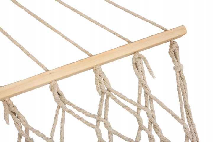 HAMAK OGRODOWY BRAZYLIJSKI BOHO SIATKA FRĘDZLE 200CM ECRU 250KG