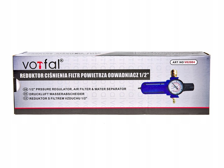 REDUKTOR CIŚNIENIA FILTR POWIETRZA ODWADNIACZ REGULATOR 1/2 10BAR KOMPRESOR