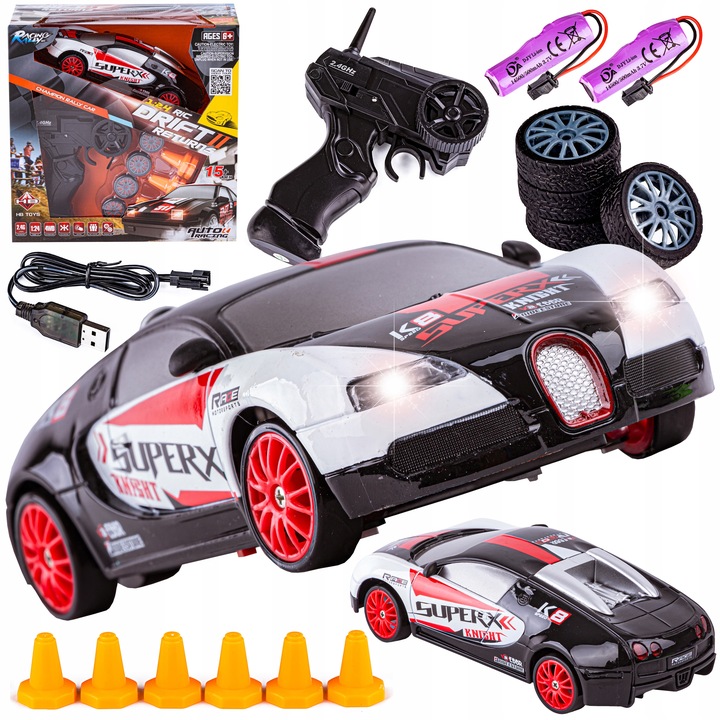 Samochód Wyścigowe Auto do DRIFTu 4x4 2,4GHz BUGATTI światła DRIFT + PAKIET