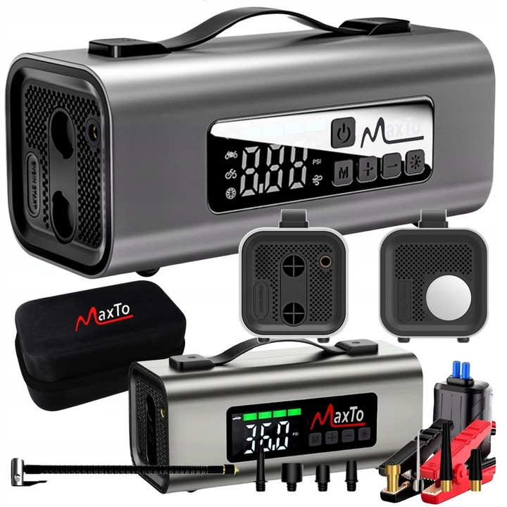 Jump Starter Booster Kompresor Samochodowy Dmuchawa Powerbank